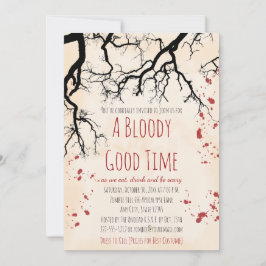 Blood Splatter Creepy Halloween Uitnodiging