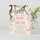 Blood Splatter Creepy Halloween Uitnodiging (Staand voorkant)