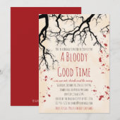 Blood Splatter Creepy Halloween Uitnodiging (Voorkant / Achterkant)
