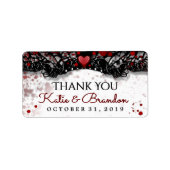 Blood Splatter Halloween Bruiloft Dank u Labels (Voorkant)