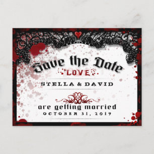 Blood Splatter Halloween Save Date Briefkaart