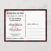 Blood Splatter Halloween Save Date Briefkaart (Achterkant)