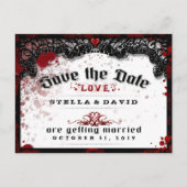 Blood Splatter Halloween Save Date Briefkaart (Voorkant)