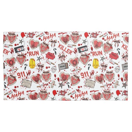 Blood Splatter Horror Movie Bedding Kussensloop (Voorkant)