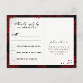 Blood Splattered Halloween Matching RSVP Briefkaar Uitnodiging Briefkaart (Achterkant)