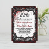 Blood Splattered Halloween Wedding RecEPING INFO Kaart (Staand voorkant)