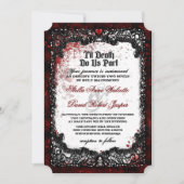 Blood Splattered Halloween Wedding RecEPING INFO Kaart (Voorkant)