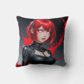 Blood Spray Demon Anime Girl Kussen (Achterkant)