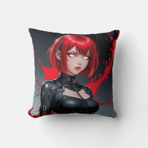 Blood Spray Demon Anime Girl Kussen