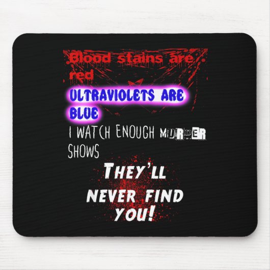Blood Stains Are Red Ultraviolets Blue Theyll Neve Muismat (Voorkant)