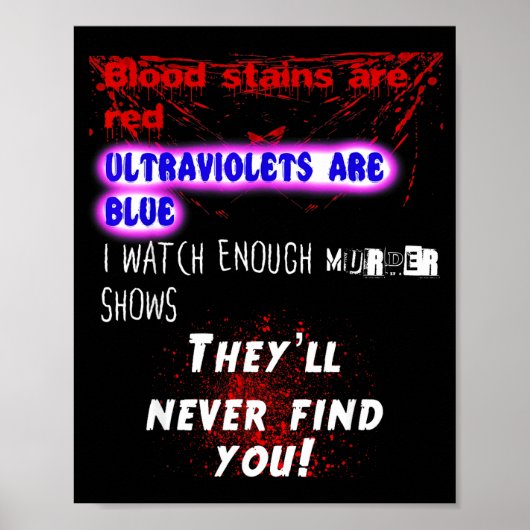 Blood Stains Are Red Ultraviolets Blue Theyll Neve Poster (Voorkant)