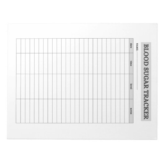 BLOOD SUGAR TRACKER NOTITIEBLOK (Voorkant)