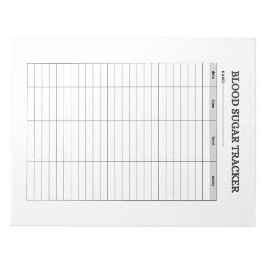 BLOOD SUGAR TRACKER NOTITIEBLOK (Voorkant)