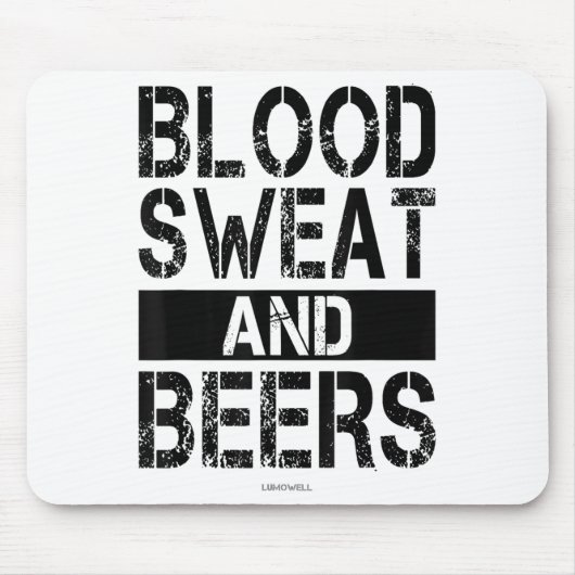 Blood Sweat And Beers - Fitness Gym Motivational S Muismat (Voorkant)