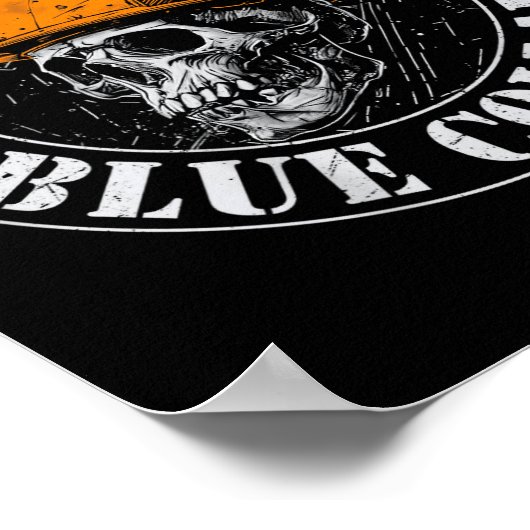 Blood Sweat Profanity Construction Worker Skull Bl Poster (Hoek)