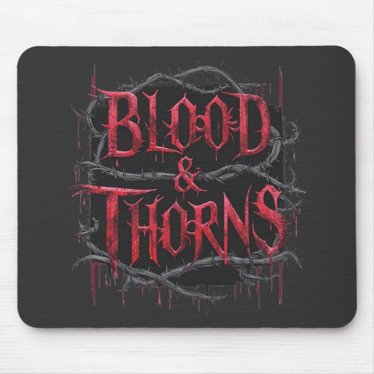 Blood & Thorns Gothic Design - Donker en Edgy Muismat (Voorkant)