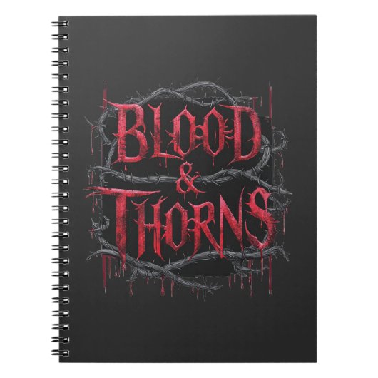 Blood & Thorns Gothic Design - Donker en Edgy Notitieboek (Voorkant)