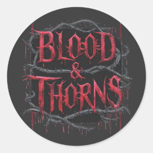 Blood & Thorns Gothic Design - Donker en Edgy Ronde Sticker