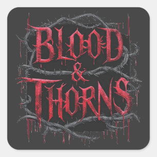Blood & Thorns Gothic Design - Donker en Edgy Vierkante Sticker
