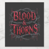Blood & Thorns Gothic Design - Donker en Edgy Wijn Etiket (Enkel label)