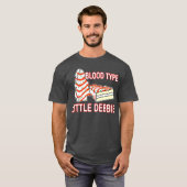 Blood Type Little Debbie Christmas Cake Funny T-shirt (Voorkant volledig)