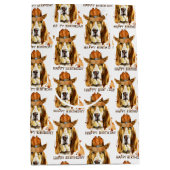 Bloodhond van Birthday met Cowboy Pet Medium Cadeauzakje (Voorkant)