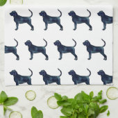 BloodhondHondenras Zwarte Waterverf Theedoek (Gevouwen)