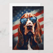 Bloodhound 4 juli Onafhankelijkheidsdag Feestdagenkaart (Voorkant / Achterkant)