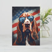 Bloodhound 4 juli Onafhankelijkheidsdag Feestdagenkaart (Staand voorkant)