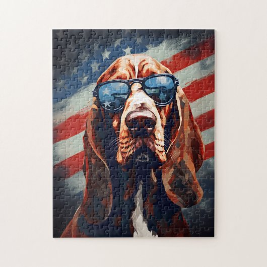 Bloodhound 4 juli Onafhankelijkheidsdag Legpuzzel (Verticaal)