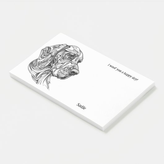 Bloodhound Abstracte Art Dog Naam Post-it® Notes (Schuin)