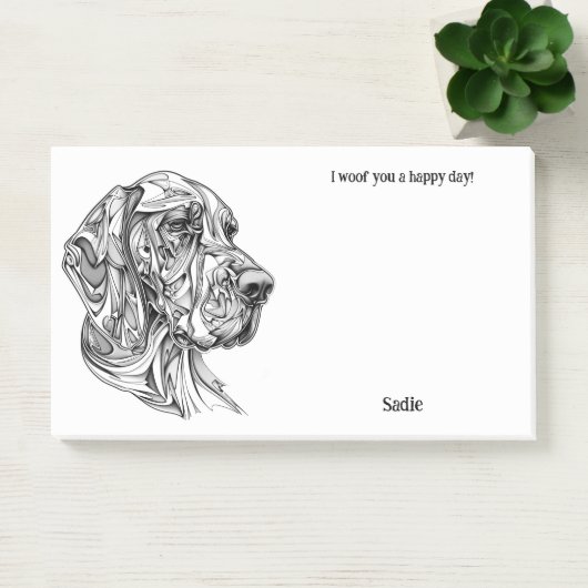 Bloodhound Abstracte Art Dog Naam Post-it® Notes (Kantoor)