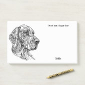 Bloodhound Abstracte Art Dog Naam Post-it® Notes (Op bureau)