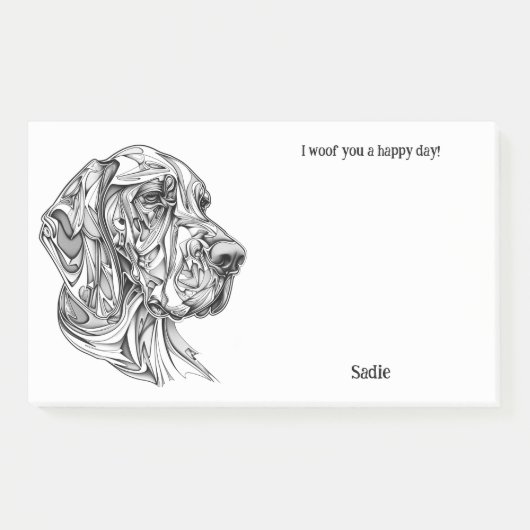 Bloodhound Abstracte Art Dog Naam Post-it® Notes (Voorkant)