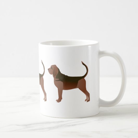 Bloodhound Basic Breed Illustratie Silhouette Koffiemok (Rechts)