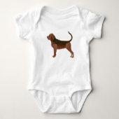 Bloodhound Basic Breed Illustratie Silhouette Romper (Voorkant)