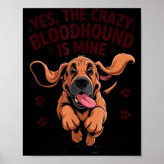 Bloodhound Breed Cute Pet Dog Lover Cartoon Funny  Poster (Voorkant)