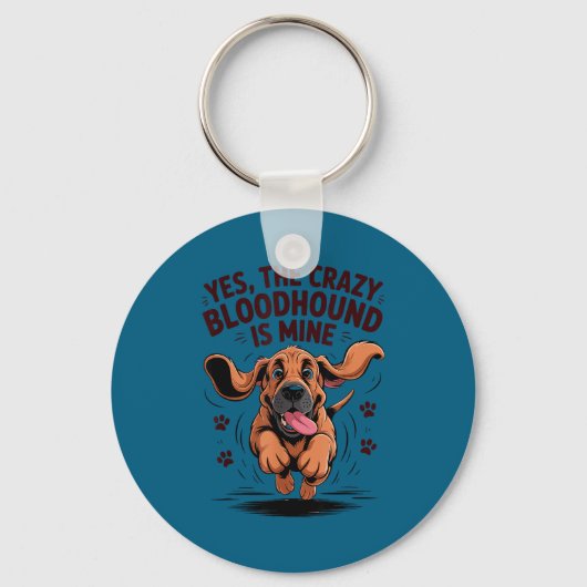 Bloodhound Breed Cute Pet Dog Lover Cartoon Funny Sleutelhanger (Voorkant)