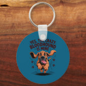 Bloodhound Breed Cute Pet Dog Lover Cartoon Funny Sleutelhanger (Voorkant)