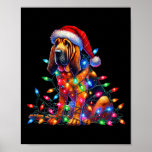 Bloodhound Christmas Lights Santa Hat Hondenliefhe Poster<br><div class="desc">Bloodhound Christmas Lights Santa Hat Hondenliefhebber</div>