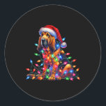 Bloodhound Christmas Lights Santa Hat Hondenliefhe Ronde Sticker<br><div class="desc">Bloodhound Christmas Lights Santa Hat Hondenliefhebber</div>