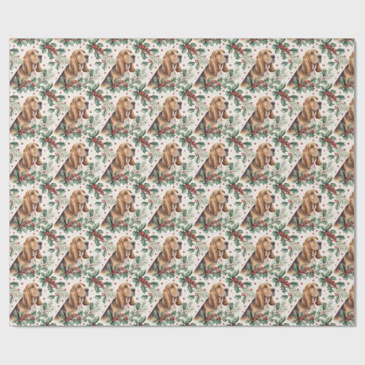 Bloodhound Christmas Wrapping Paper Cadeaupapier (Vlak)
