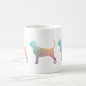 Bloodhound Colorful Geo Pattern Silhouette Pastel Koffiemok (Center)