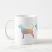 Bloodhound Colorful Geo Pattern Silhouette Pastel Koffiemok (Links)