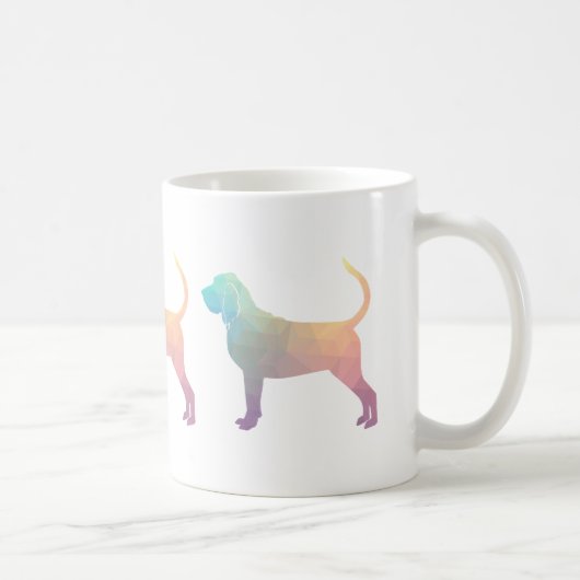 Bloodhound Colorful Geo Pattern Silhouette Pastel Koffiemok (Rechts)
