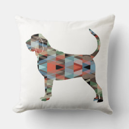 Bloodhound Colorful Geo Pattern Silhouette Pset Kussen