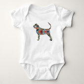 Bloodhound Colorful Geo Pattern Silhouette Pset Romper (Voorkant)