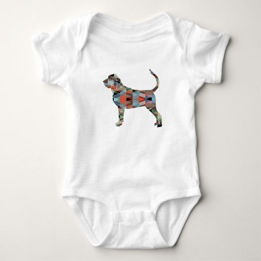 Bloodhound Colorful Geo Pattern Silhouette Pset Romper (Voorkant)
