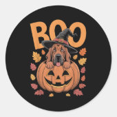 Bloodhound Costume On Pumpkin Halloween Bloodhound Ronde Sticker (Voorkant)