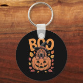 Bloodhound Costume On Pumpkin Halloween Bloodhound Sleutelhanger (Voorkant)